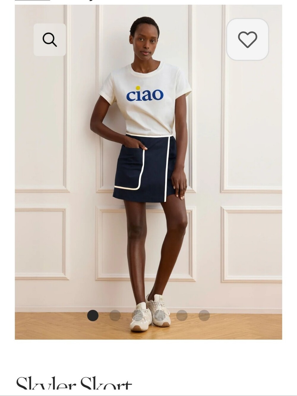 CAbi Spring '26 Skyler Navy Skort with White Trim! Sz. 6 - NWT!